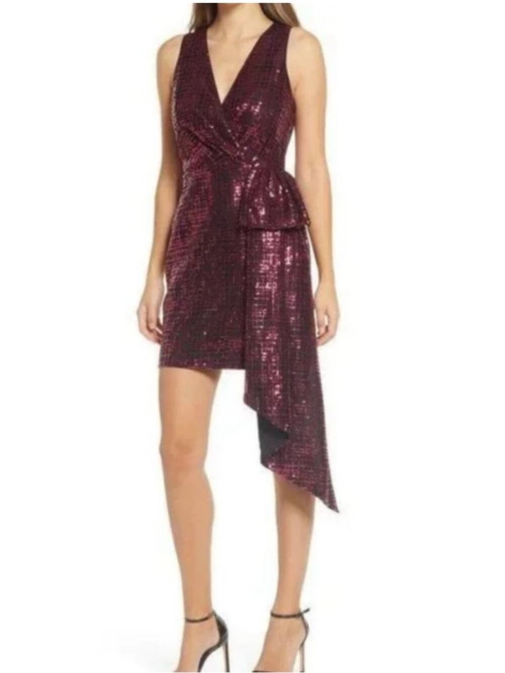 One33 Socials NWOTS Red Sequin Sleeveless Side Bow Cocktail Dress size 4